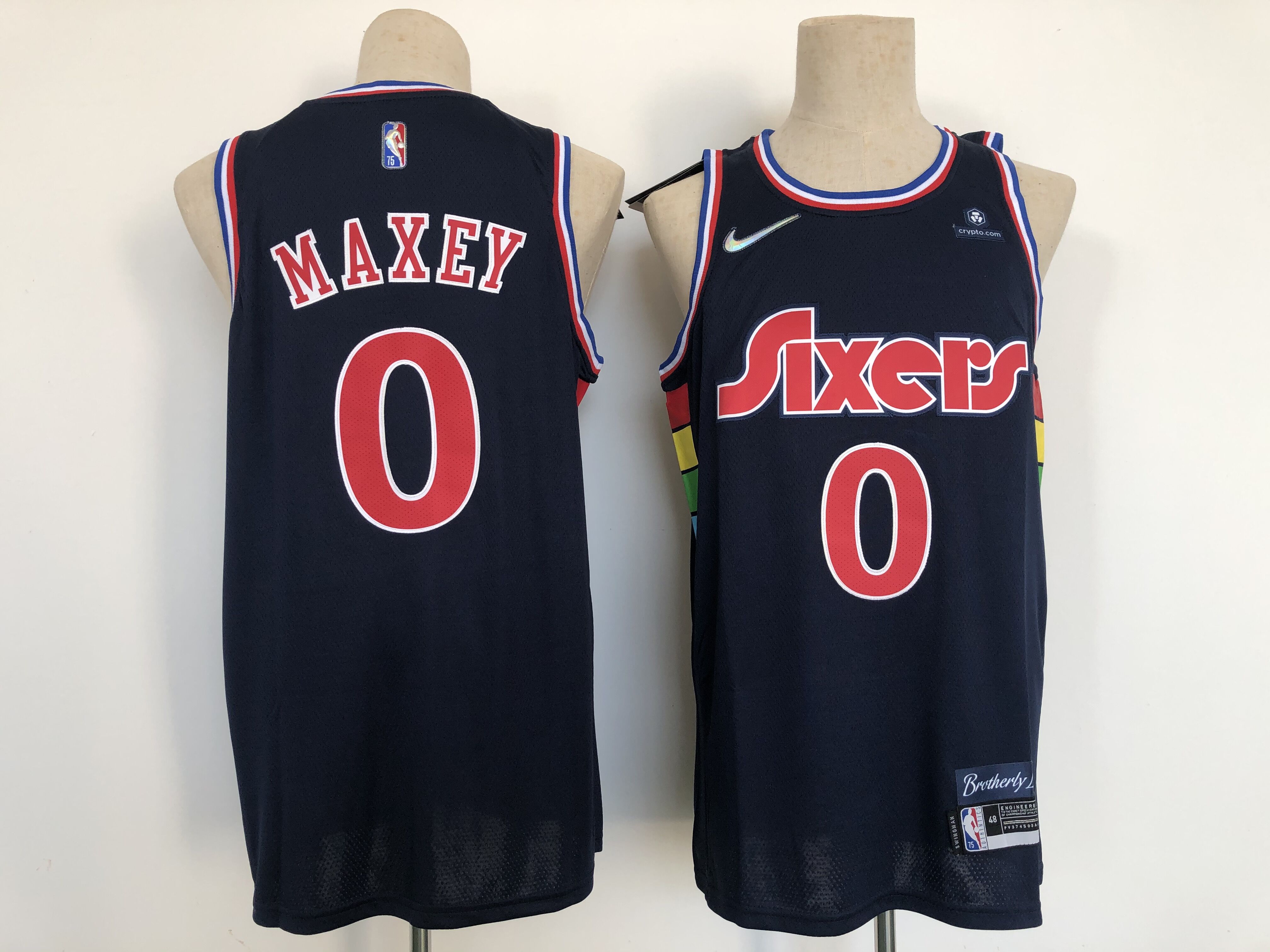 2022 NBA Men Philadelphia 76ers #0 Maxey blue Nike city edition jersey->denver nuggets->NBA Jersey